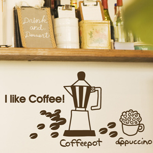 그래픽스티커 (LSF-040) I like coffee2 카페스티커/커피/아메리카노/상점용스티커