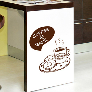 그래픽스티커 ip165-커피와베이글(소)