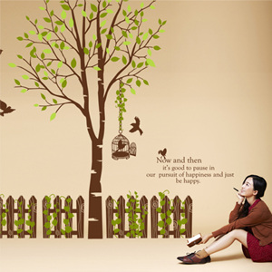그래픽스티커 pm017-Green garden(행복한 자작나무)