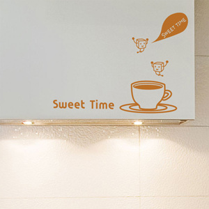 그래픽스티커 pp015-Sweet Time /커피스티커 /포인트스티커